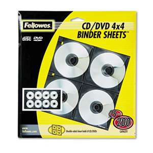 FELLOWES MFG. CO. Two-Sided CD/DVD Refill Sheets for Three-Ring Binder, 25/Pack