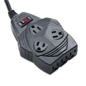 FELLOWES MFG. CO. Mighty 8 Surge Protector, 8 Outlets, 6 ft Cord, 1460 Joules, Black