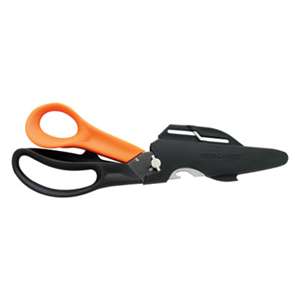 FISKARS MANUFACTURING CORP Cuts+More, 9 in. Length, 3-1/2 in. Cut, Black/Orange