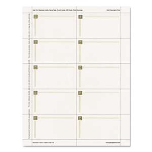 GEOGRAPHICS Capital Gold Design Business Cards, 3 1/2 x 2, 65 lb Stock, Ivory,150/Pack