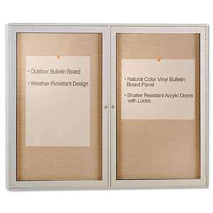 GHENT MANUFACTURING, INC Enclosed Outdoor Bulletin Board, 48 x 36, Satin Finish