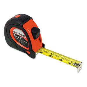 GREAT NECK SAW MFG. Sheffield ExtraMark Tape Measure, Red with Black Rubber Grip, 1" x 25 ft