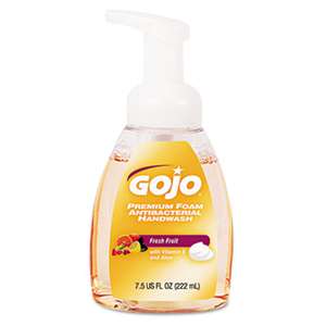 GO-JO INDUSTRIES Premium Foam Antibacterial Hand Wash, Fresh Fruit Scent, 7.5oz Pump