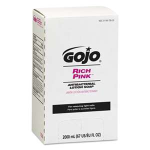 GO-JO INDUSTRIES RICH PINK Antibacterial Lotion Soap Refill, 2000mL, Pink, 4/Carton