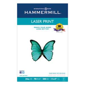 HAMMERMILL/HP EVERYDAY PAPERS Laser Print Office Paper, 98 Brightness, 24lb, 11 x 17, White, 500 Sheets/Ream