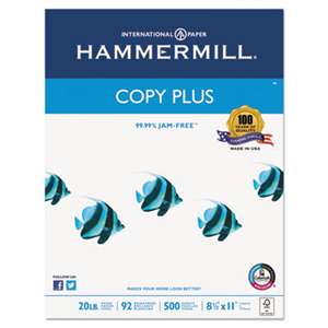 HAMMERMILL/HP EVERYDAY PAPERS Copy Plus Copy Paper, 92 Brightness, 20lb, 8-1/2 x 11, White, 5000 Sheets/Carton