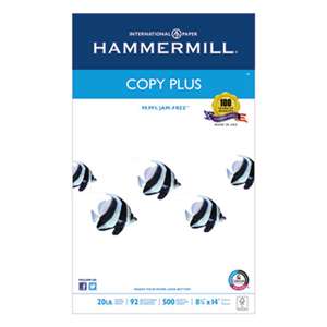 HAMMERMILL/HP EVERYDAY PAPERS Copy Plus Copy Paper, 92 Brightness, 20lb, 8-1/2 x 14, White, 500 Sheets/Ream