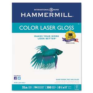 HAMMERMILL/HP EVERYDAY PAPERS Color Laser Gloss Paper, 94 Brightness, 32lb, 8-1/2 x 11, White, 300 Sheets/Pack