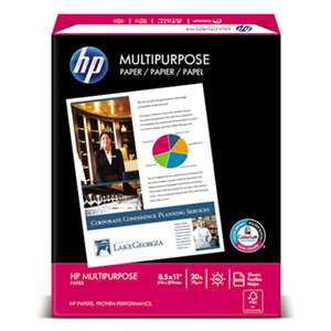 HEWLETT PACKARD COMPANY Multipurpose Paper, 96 Bright, 20 lb, Letter, White, 2500 Sheets/Carton