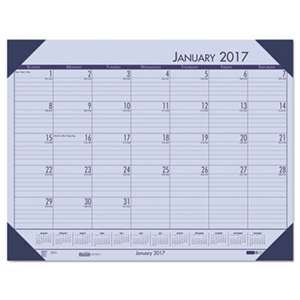 HOUSE OF DOOLITTLE Recycled EcoTones Sunset Orchid Monthly Desk Pad Calendar, 22 x 17, 2017