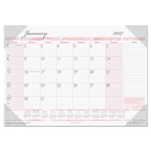 HOUSE OF DOOLITTLE Recycled Breast Cancer Awareness Monthly Desk Pad Calendar, 18 1/2 x 13, 2017