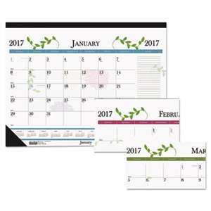 HOUSE OF DOOLITTLE Recycled Floral Desk Pad Calendar, 22 x 17, 2017