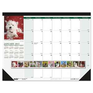 HOUSE OF DOOLITTLE Recycled Puppies Photographic Monthly Desk Pad Calendar, 18 1/2 x 13, 2017