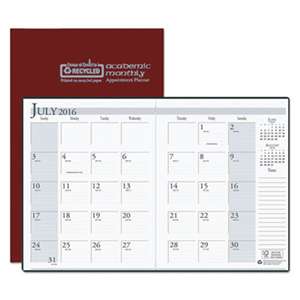 HOUSE OF DOOLITTLE 14-Month Academic Economy Planner, 7 x 10, Burgundy, 2016-2017