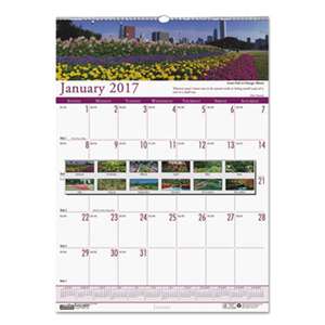 HOUSE OF DOOLITTLE Recycled Gardens of the World Monthly Wall Calendar, 15 1/2 x 22, 2017