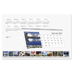 HOUSE OF DOOLITTLE Recycled Scenic Photos Desk Tent Monthly Calendar, 8 1/2 x 4 1/2, 2017
