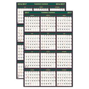HOUSE OF DOOLITTLE Recycled 4 Seasons Reversible Business/Academic Wall Calendar, 24x37, 2016-2017