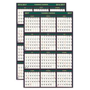 HOUSE OF DOOLITTLE Recycled 4 Seasons Reversible Business/Academic Calendar, 24 x 37, 2016-2017