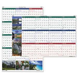 HOUSE OF DOOLITTLE Recycled Earthscapes Nature Scene Reversible Yearly Wall Calendar, 18 x 24, 2017