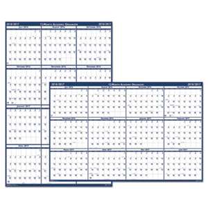 HOUSE OF DOOLITTLE Recycled Poster Style Reversible Academic Yearly Calendar, 24 x 37, 2016-2017