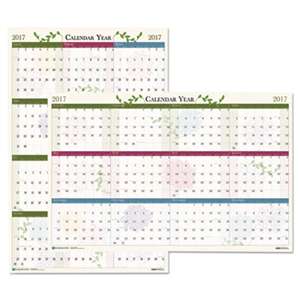 HOUSE OF DOOLITTLE Recycled Floral Reversible/Erasable Wall Calendar, 24 x 37, 2017