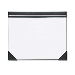 HOUSE OF DOOLITTLE Executive Doodle Desk Pad, 25-Sheet White Pad, Refillable, 22 x 17, Black/Silver