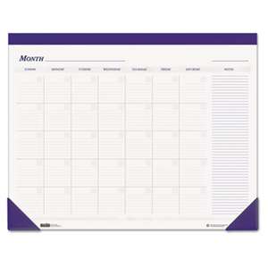 HOUSE OF DOOLITTLE Nondated Desk Pad Calendar, 22 x 17, Blue