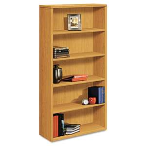 HON COMPANY 10500 Series Laminate Bookcase, Five-Shelf, 36w x 13-1/8d x 71h, Harvest