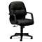 HON COMPANY 2090 Pillow-Soft Series Managerial Leather Mid-Back Swivel/Tilt Chair, Black