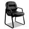 HON COMPANY 2090 Pillow-Soft Series Leather Guest Arm Chair, Black