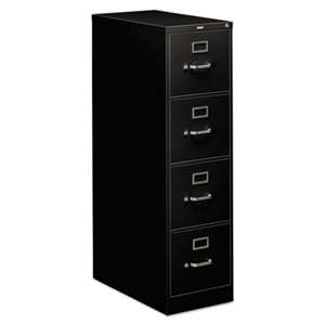 HON COMPANY 310 Series Four-Drawer, Full-Suspension File, Letter, 26-1/2d, Black