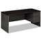 HON COMPANY 38000 Series Right Pedestal Desk, 66w x 30d x 29-1/2h, Mahogany/Charcoal