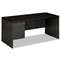 HON COMPANY 38000 Series Left Pedestal Desk, 66w x 30d x 29-1/2h, Mahogany/Charcoal