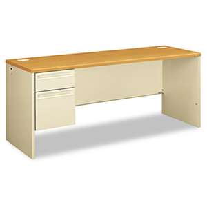 HON COMPANY 38000 Series Left Pedestal Credenza, 72w x 24d x 29-1/2h, Harvest/Putty