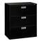 HON COMPANY 600 Series Three-Drawer Lateral File, 36w x 19-1/4d, Black