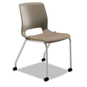 HON COMPANY Motivate Seating Upholstered 4-Leg Stacking Chair, Shadow/Morel/Platinum, 2/CT