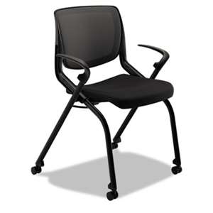 HON COMPANY Motivate Seating Nesting/Stacking Flex-Back Chair, Black/Onyx/Black