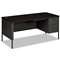 HON COMPANY Metro Classic Right Pedestal Desk, 66w x 30d, Mahogany/Charcoal