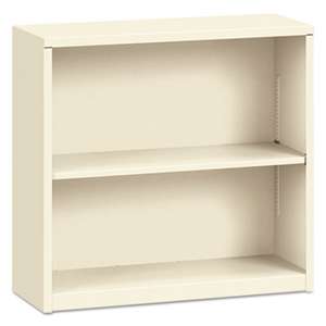 HON COMPANY Metal Bookcase, Two-Shelf, 34-1/2w x 12-5/8d x 29h, Putty