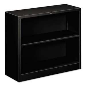 HON COMPANY Metal Bookcase, Two-Shelf, 34-1/2w x 12-5/8d x 29h, Black