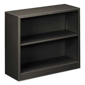 HON COMPANY Metal Bookcase, Two-Shelf, 34-1/2w x 12-5/8d x 29h, Charcoal
