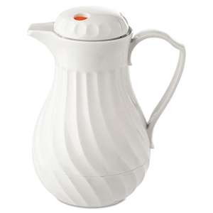 HORMEL CORP Poly Lined Carafe, Swirl Design, 40oz Capacity, White