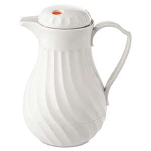 HORMEL CORP Poly Lined Carafe, Swirl Design, 64oz Capacity, White