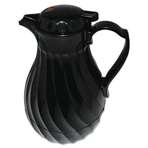 HORMEL CORP Poly Lined Carafe, Swirl Design, 64oz Capacity, Black