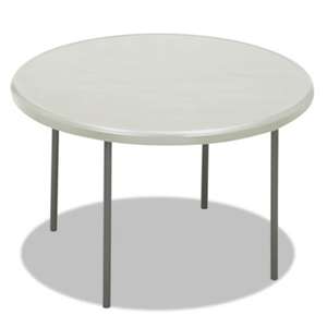 ICEBERG ENTERPRISES IndestrucTables Too 1200 Series Resin Folding Table, 48 dia x 29h, Platinum