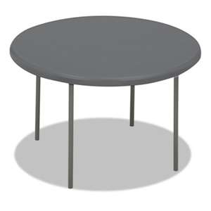 ICEBERG ENTERPRISES IndestrucTables Too 1200 Series Resin Folding Table, 48 dia x 29h, Charcoal