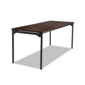 ICEBERG ENTERPRISES Maxx Legroom Rectangular Folding Table, 72w x 30d x 29-1/2h, Walnut/Charcoal