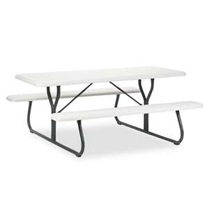 ICEBERG ENTERPRISES IndestrucTables Too 1200 Series Resin Picnic Table, 72w x 30d, Platinum/Gray