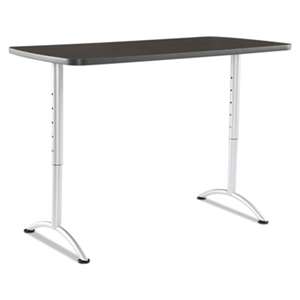 ICEBERG ENTERPRISES ARC Sit-to-Stand Tables, Rectangular Top, 30w x 60d x 30-42h, Gray Walnut/Silver