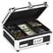 IDEASTREAM CONSUMER PRODUCTS Plastic & Steel Cash Box w/Tumbler Lock, Black & Chrome